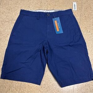 Old Navy Mens Ultimate Slim Flex Chino Shorts Navy Blue Flat Front‎ Sz 28 NWT